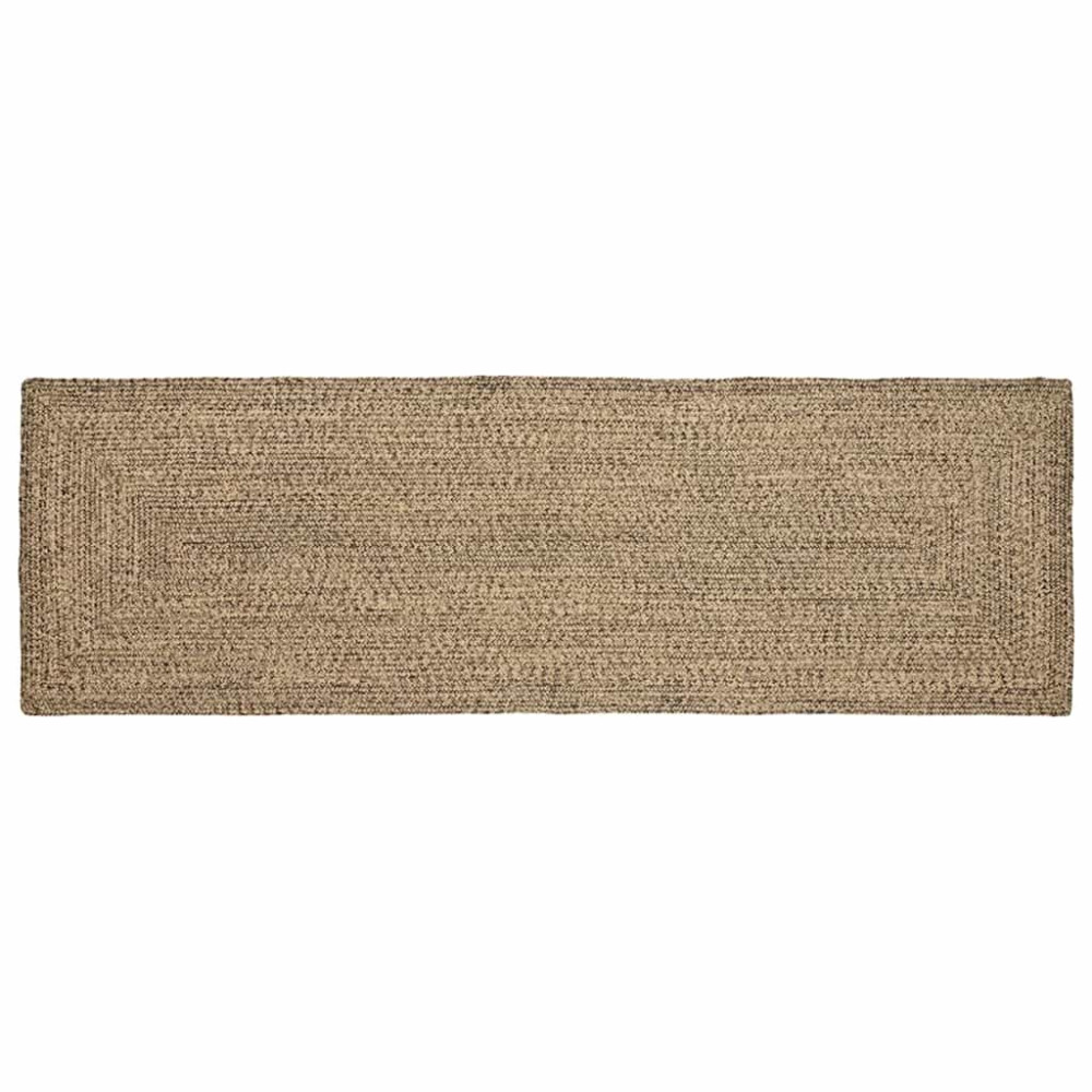 Produktbild för Områdesmattor Naturlig och svart 80 x 200 cm Jute