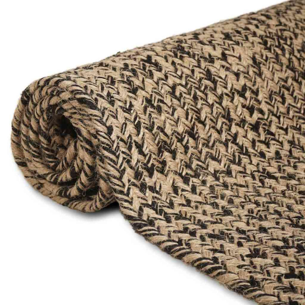 Produktbild för Områdesmattor Naturlig och svart 80 x 200 cm Jute