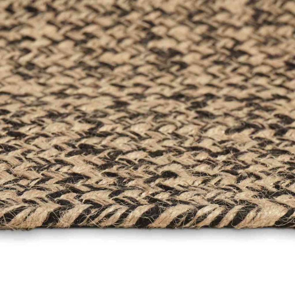 Produktbild för Områdesmattor Naturlig och svart 80 x 200 cm Jute