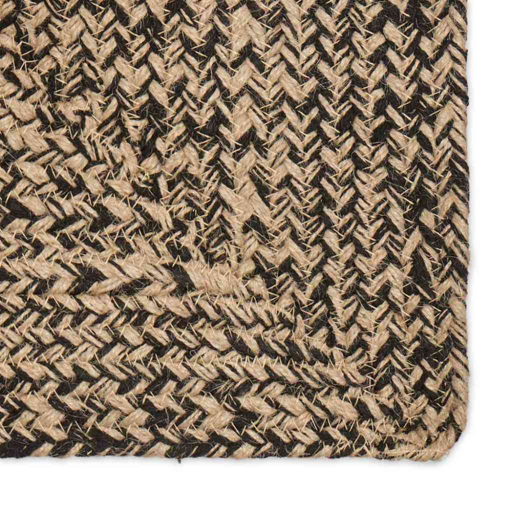 Produktbild för Områdesmattor Naturlig och svart 80 x 200 cm Jute