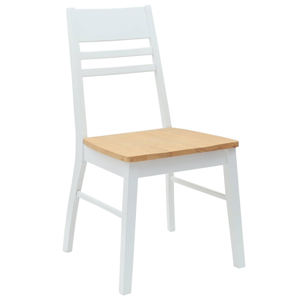 Produktbild för Matstolar 2 pcs Vit 43 x 54 x 89 cm Massiv Gummiträ