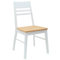 Produktbild för Matstolar 2 pcs Vit 43 x 54 x 89 cm Massiv Gummiträ