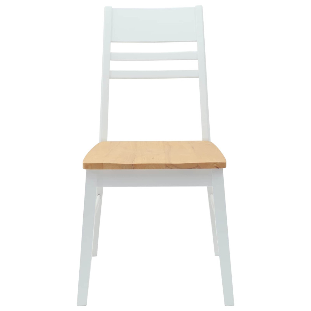 Produktbild för Matstolar 2 pcs Vit 43 x 54 x 89 cm Massiv Gummiträ