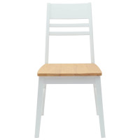 Produktbild för Matstolar 2 pcs Vit 43 x 54 x 89 cm Massiv Gummiträ