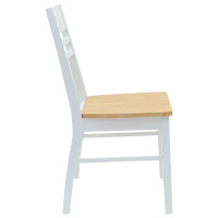 Produktbild för Matstolar 2 pcs Vit 43 x 54 x 89 cm Massiv Gummiträ
