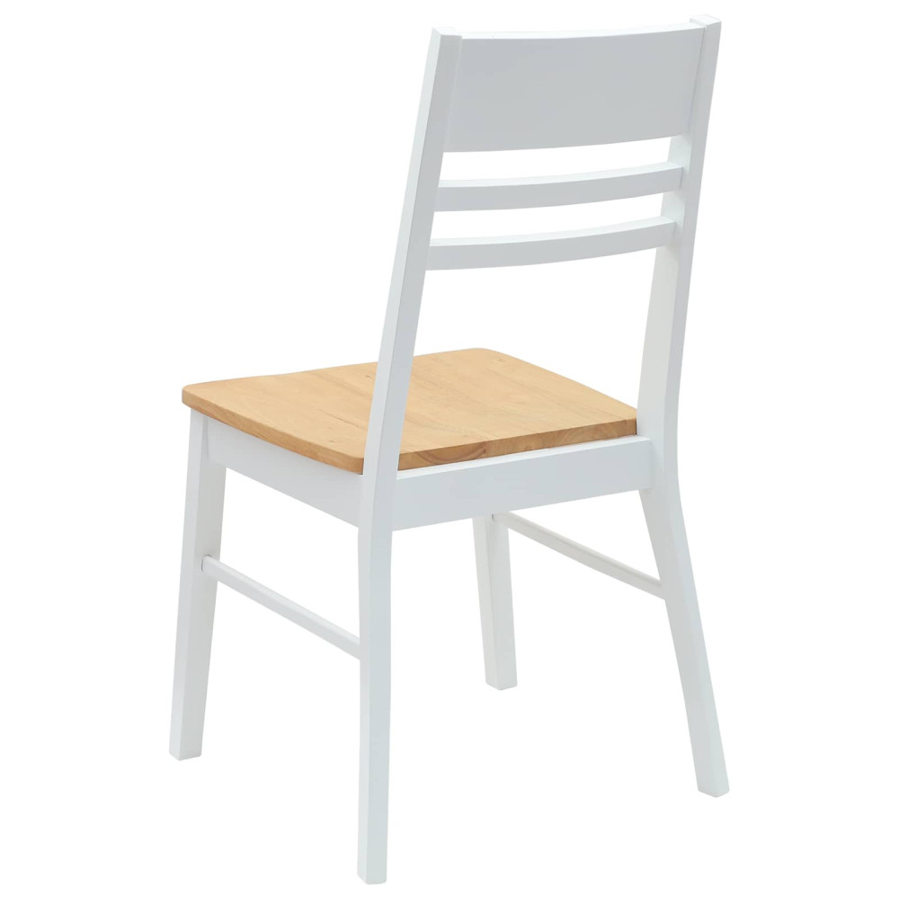Produktbild för Matstolar 2 pcs Vit 43 x 54 x 89 cm Massiv Gummiträ