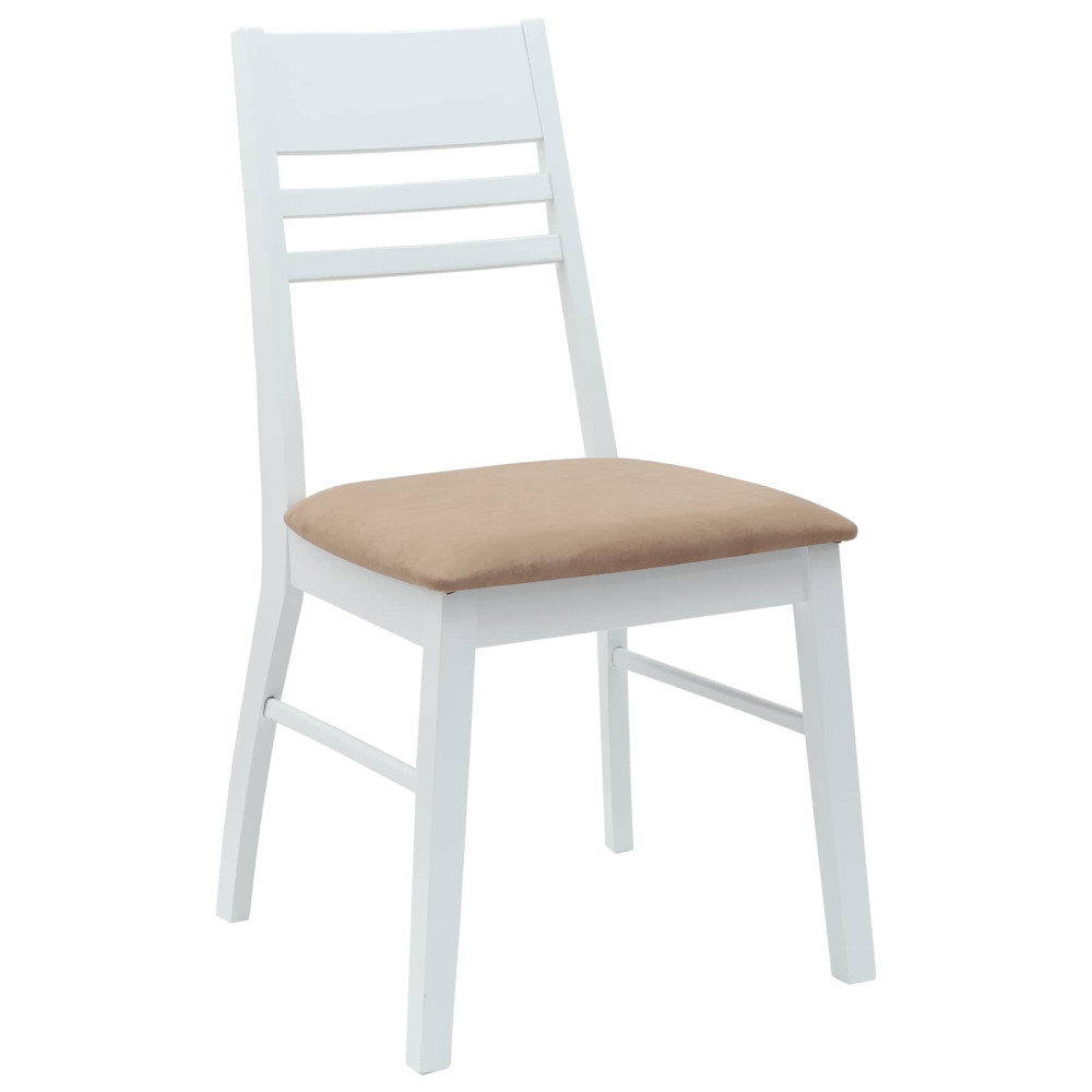 Produktbild för Matstolar 2 pcs Vit 43 x 54 x 89 cm Massiv Gummiträ