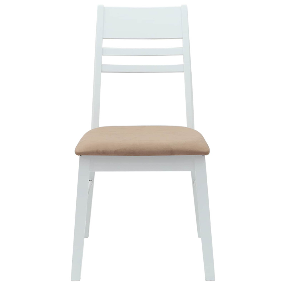 Produktbild för Matstolar 2 pcs Vit 43 x 54 x 89 cm Massiv Gummiträ