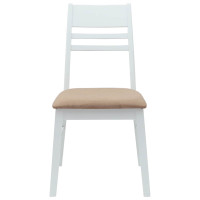 Produktbild för Matstolar 2 pcs Vit 43 x 54 x 89 cm Massiv Gummiträ