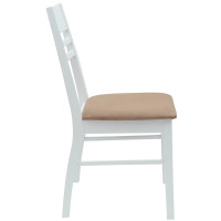 Produktbild för Matstolar 2 pcs Vit 43 x 54 x 89 cm Massiv Gummiträ