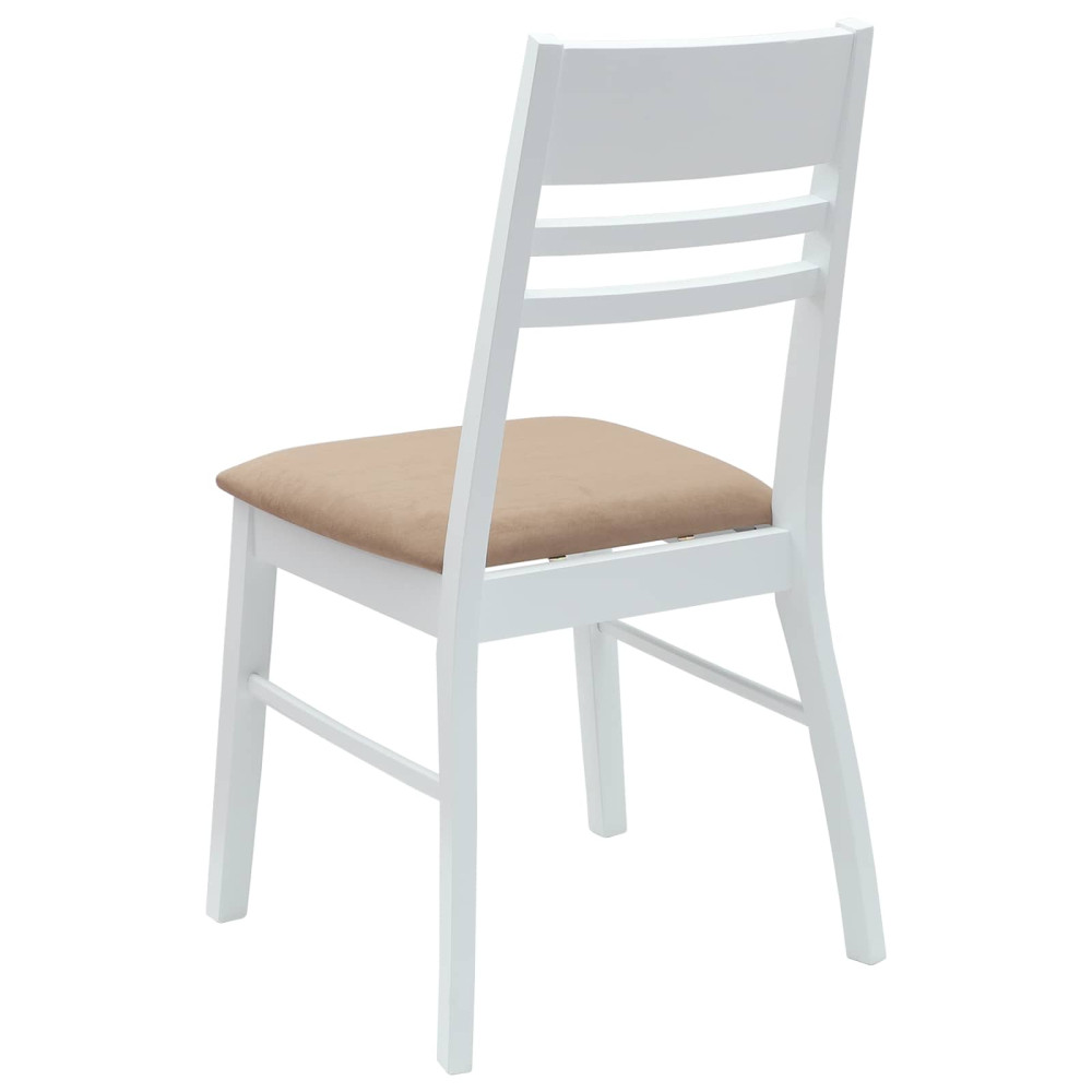Produktbild för Matstolar 2 pcs Vit 43 x 54 x 89 cm Massiv Gummiträ