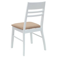 Produktbild för Matstolar 2 pcs Vit 43 x 54 x 89 cm Massiv Gummiträ