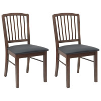 Produktbild för Matstolar 2 pcs Ljusbrun 50 x 52,5 x 91 cm Massiv Gummiträ