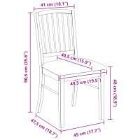 Produktbild för Matstolar 2 pcs Naturfärg 50 x 52,5 x 91 cm Massiv Gummiträ