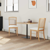 Produktbild för Matstolar 2 pcs Naturfärg 50 x 52,5 x 91 cm Massiv Gummiträ