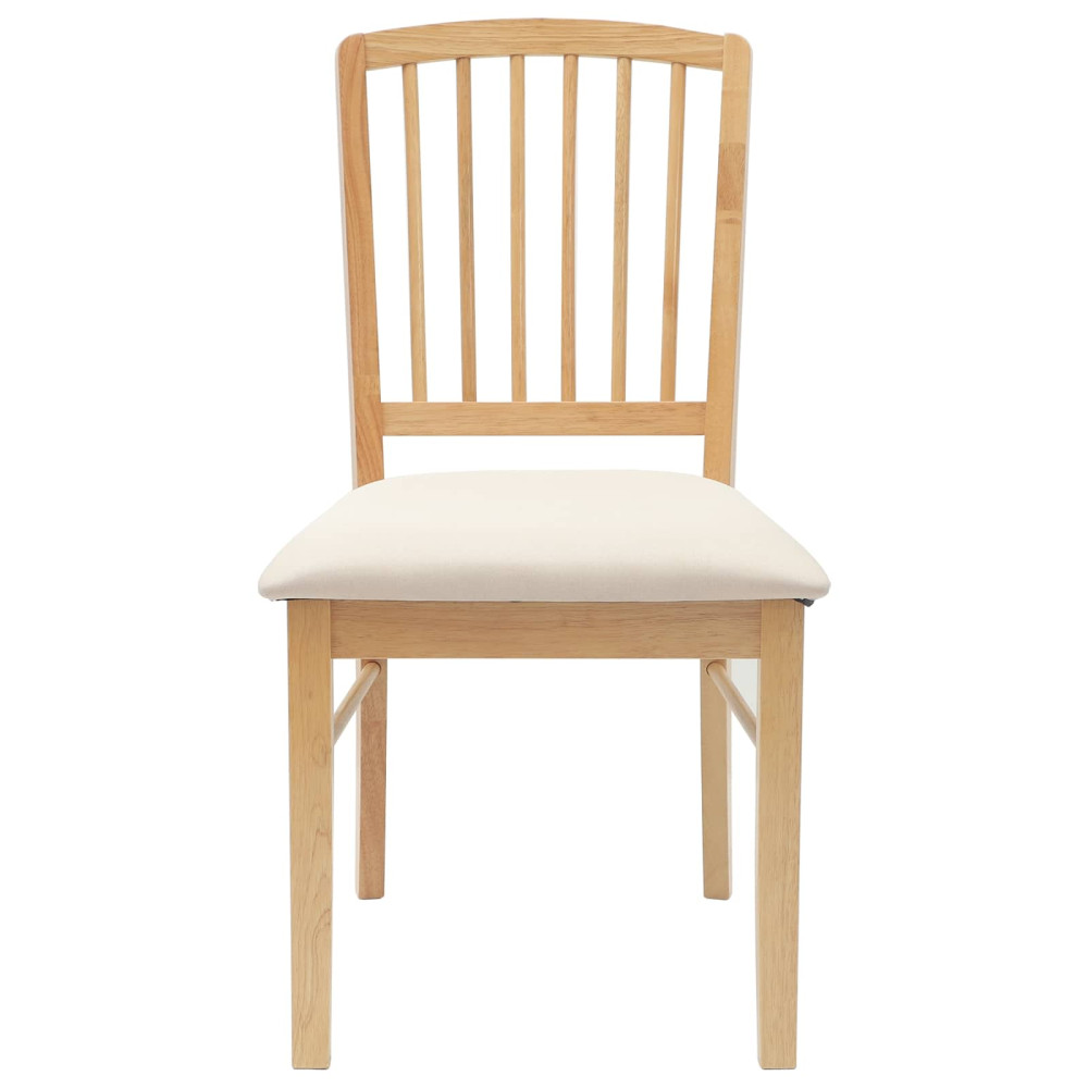 Produktbild för Matstolar 2 pcs Naturfärg 50 x 52,5 x 91 cm Massiv Gummiträ