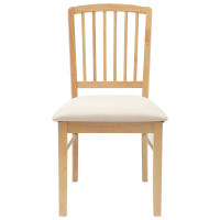 Produktbild för Matstolar 2 pcs Naturfärg 50 x 52,5 x 91 cm Massiv Gummiträ