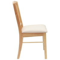 Produktbild för Matstolar 2 pcs Naturfärg 50 x 52,5 x 91 cm Massiv Gummiträ