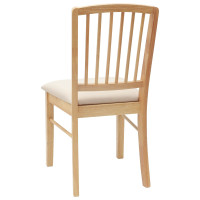 Produktbild för Matstolar 2 pcs Naturfärg 50 x 52,5 x 91 cm Massiv Gummiträ