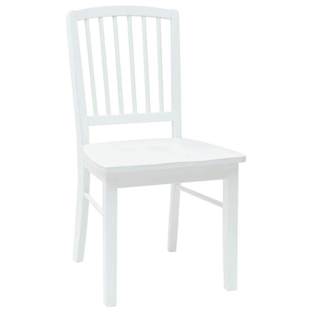 Produktbild för Matstolar 2 pcs Vit 50 x 52,5 x 91 cm Massiv Gummiträ