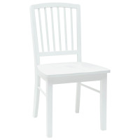 Produktbild för Matstolar 2 pcs Vit 50 x 52,5 x 91 cm Massiv Gummiträ