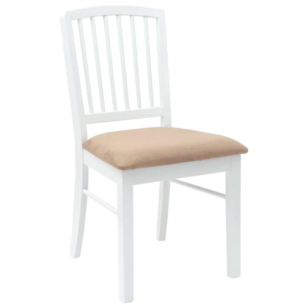 Produktbild för Matstolar 2 pcs Vit 50 x 52,5 x 91 cm Massiv Gummiträ