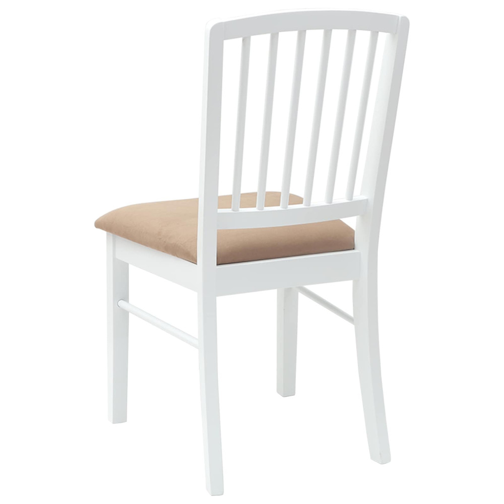 Produktbild för Matstolar 2 pcs Vit 50 x 52,5 x 91 cm Massiv Gummiträ