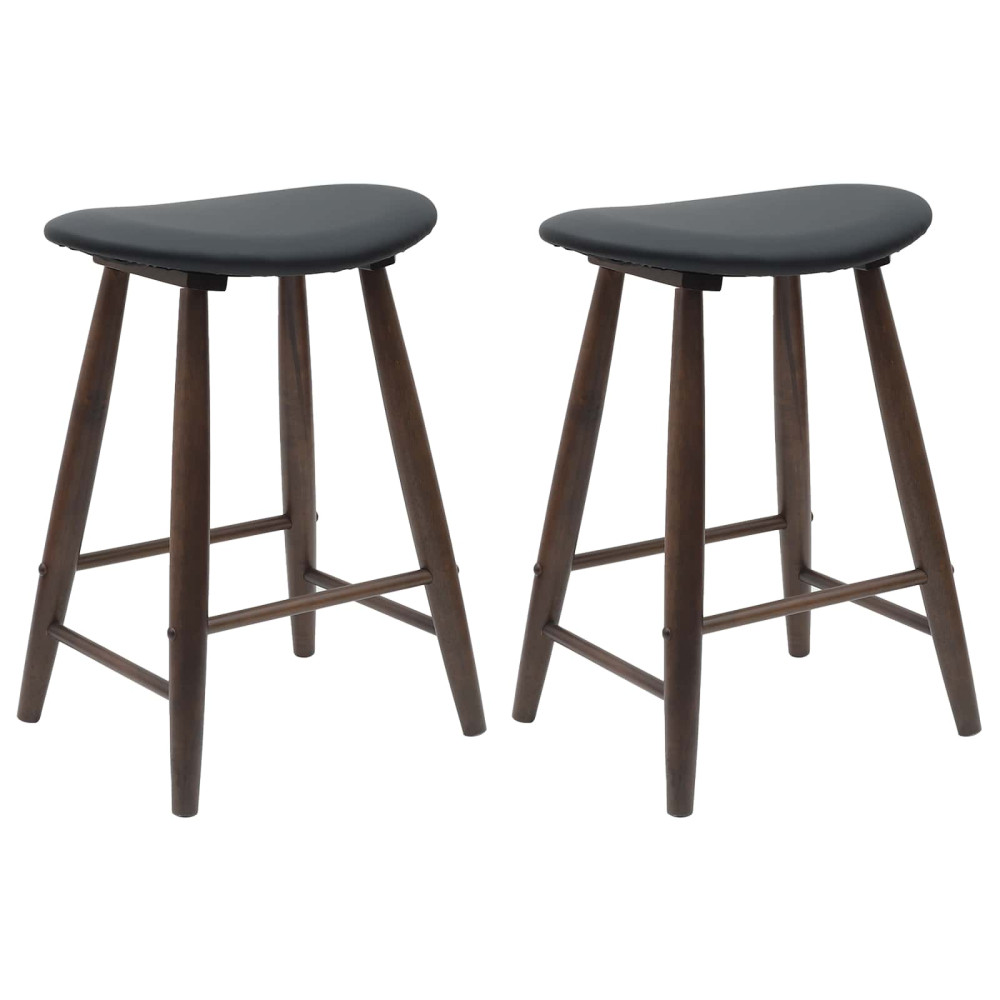 Produktbild för Matstolar 2 pcs Ljusbrun 46 x 37 x 63 cm Massiv Gummiträ