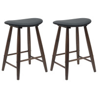 Produktbild för Matstolar 2 pcs Ljusbrun 46 x 37 x 63 cm Massiv Gummiträ
