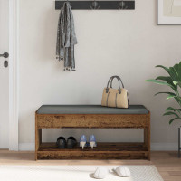 Produktbild för Hallbänk Gammalt trä 103 x 38 x 45 cm Konstruerat Trä och Tyg