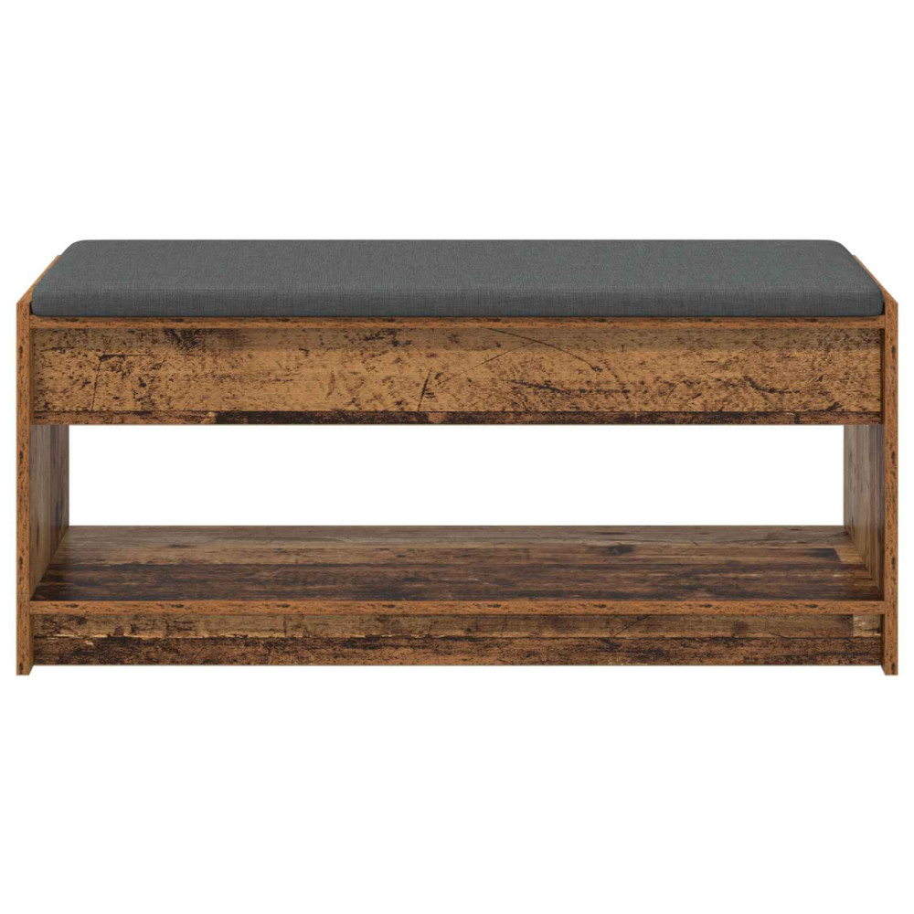 Produktbild för Hallbänk Gammalt trä 103 x 38 x 45 cm Konstruerat Trä och Tyg