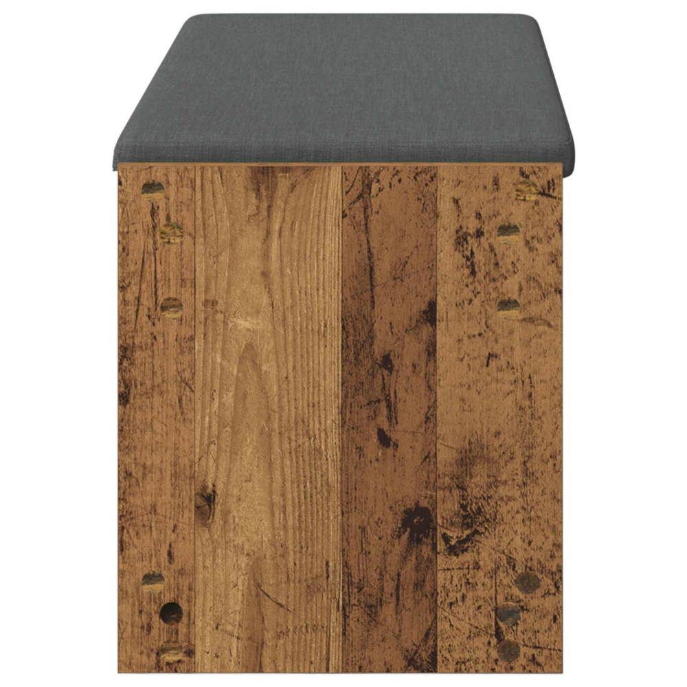 Produktbild för Hallbänk Gammalt trä 103 x 38 x 45 cm Konstruerat Trä och Tyg