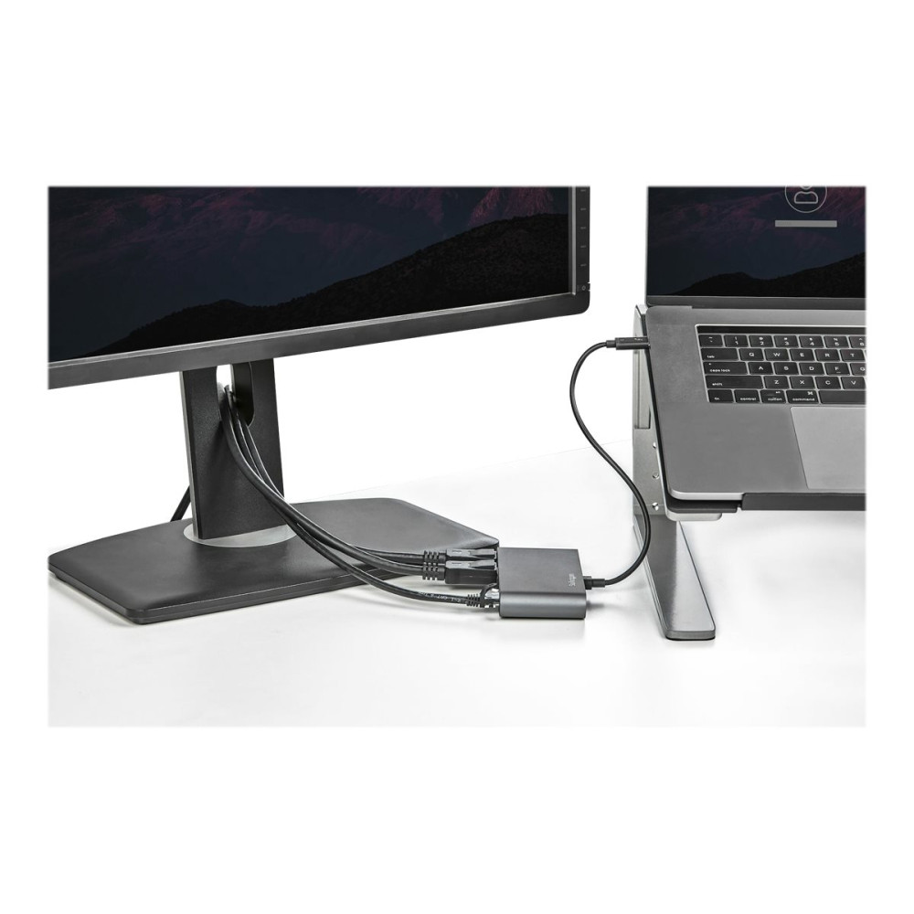 Produktbild för StarTech.com Thunderbolt 3 Mini Dock - Portable Dual Monitor w/ DP 4K 60Hz - 2X USB-A Hub (3.2/2.0), GbE - 28cm Cable - TB3 Multiport Adapter - Mac/Windows - Upgraded Version of TB3DKM2DP (TB3DKMDPL) - dockningsstation - Thunderbolt 3 - 2 x DP - 1GbE