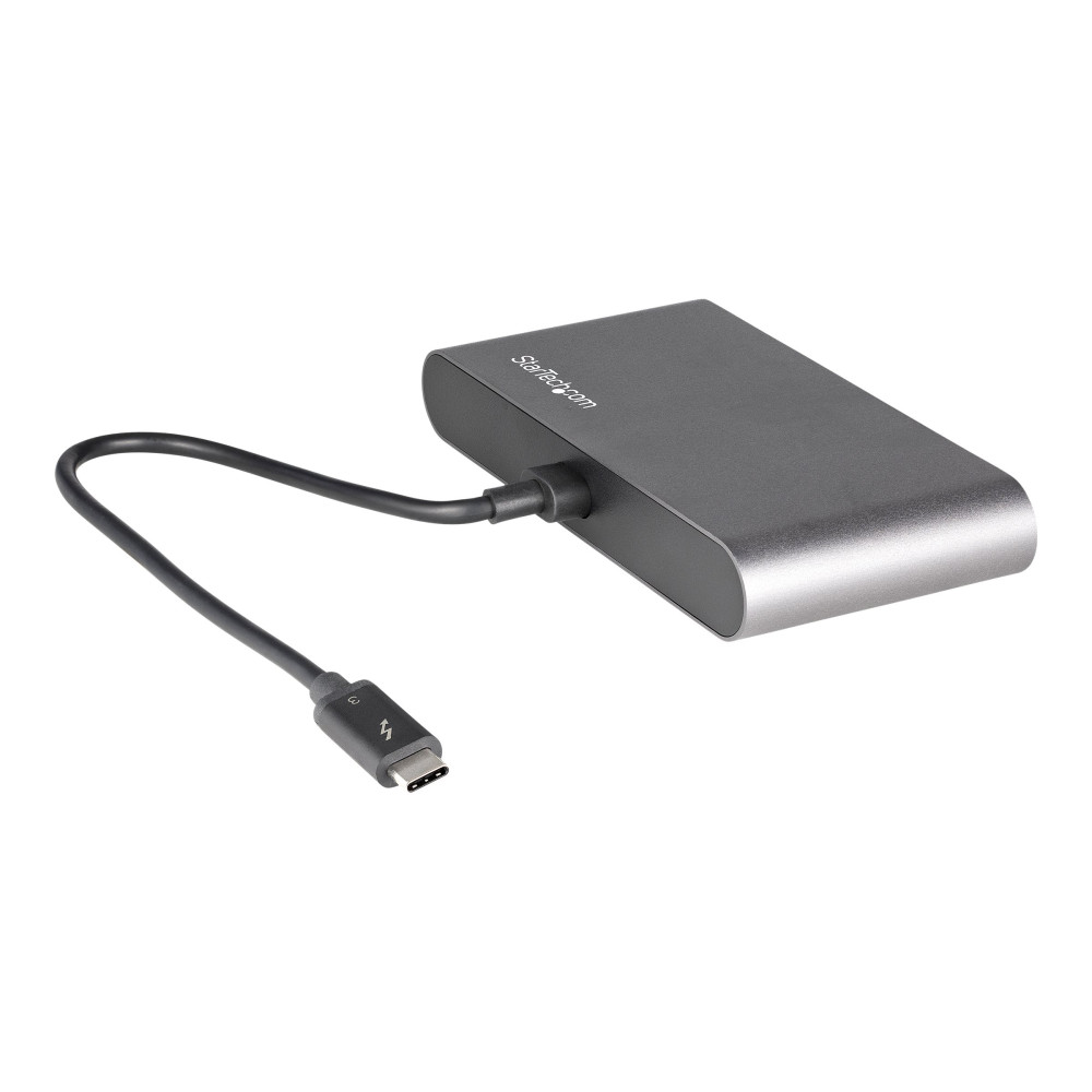Produktbild för StarTech.com Thunderbolt 3 Mini Dock - Portable Dual Monitor w/ DP 4K 60Hz - 2X USB-A Hub (3.2/2.0), GbE - 28cm Cable - TB3 Multiport Adapter - Mac/Windows - Upgraded Version of TB3DKM2DP (TB3DKMDPL) - dockningsstation - Thunderbolt 3 - 2 x DP - 1GbE