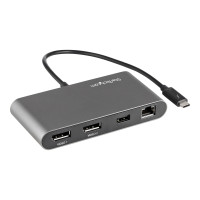 Produktbild för StarTech.com Thunderbolt 3 Mini Dock - Portable Dual Monitor w/ DP 4K 60Hz - 2X USB-A Hub (3.2/2.0), GbE - 28cm Cable - TB3 Multiport Adapter - Mac/Windows - Upgraded Version of TB3DKM2DP (TB3DKMDPL) - dockningsstation - Thunderbolt 3 - 2 x DP - 1GbE
