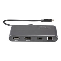 Produktbild för StarTech.com Thunderbolt 3 Mini Dock - Portable Dual Monitor w/ DP 4K 60Hz - 2X USB-A Hub (3.2/2.0), GbE - 28cm Cable - TB3 Multiport Adapter - Mac/Windows - Upgraded Version of TB3DKM2DP (TB3DKMDPL) - dockningsstation - Thunderbolt 3 - 2 x DP - 1GbE