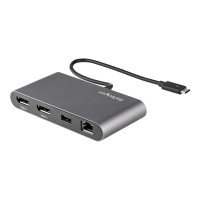 Produktbild för StarTech.com Thunderbolt 3 Mini Dock - Portable Dual Monitor w/ DP 4K 60Hz - 2X USB-A Hub (3.2/2.0), GbE - 28cm Cable - TB3 Multiport Adapter - Mac/Windows - Upgraded Version of TB3DKM2DP (TB3DKMDPL) - dockningsstation - Thunderbolt 3 - 2 x DP - 1GbE
