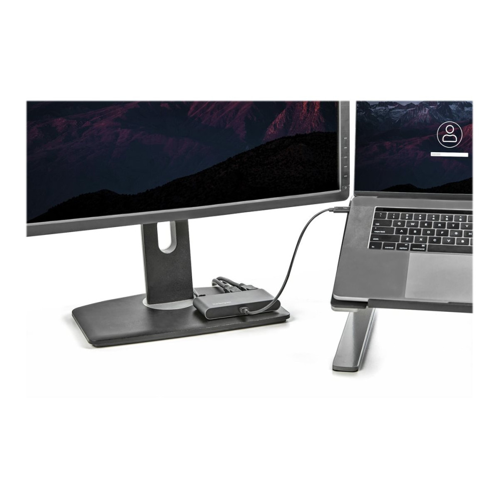 Produktbild för StarTech.com Thunderbolt 3 Mini Dock - Portable Dual Monitor w/ DP 4K 60Hz - 2X USB-A Hub (3.2/2.0), GbE - 28cm Cable - TB3 Multiport Adapter - Mac/Windows - Upgraded Version of TB3DKM2DP (TB3DKMDPL) - dockningsstation - Thunderbolt 3 - 2 x DP - 1GbE
