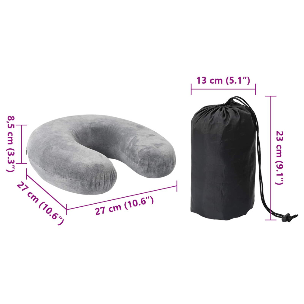 Produktbild för Resenackkudde Grå Minneskum 27 x 27 x 8,5 cm