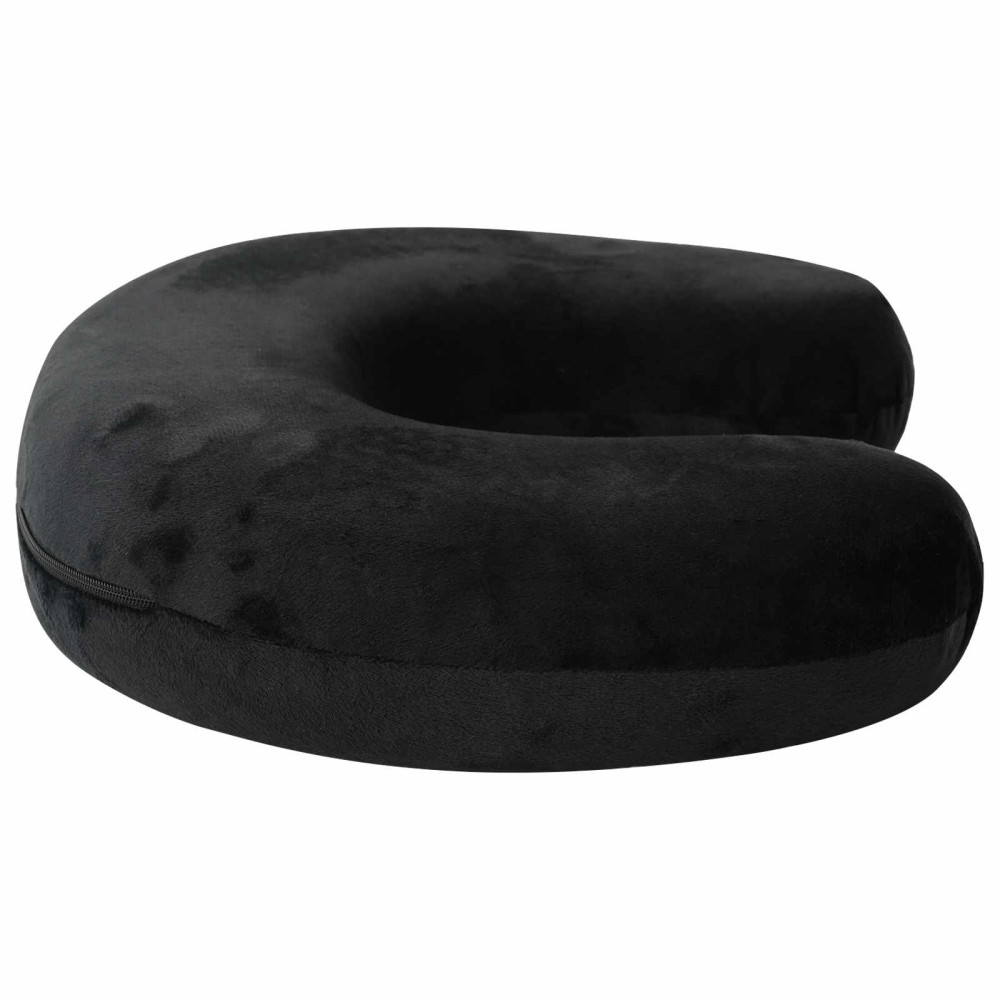 Produktbild för Resenackkudde Svart Minneskum 27 x 27 x 8 cm