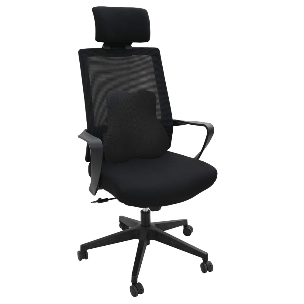 Produktbild för Ryggkudde Svart Minneskum 40 x 40 x 11 cm