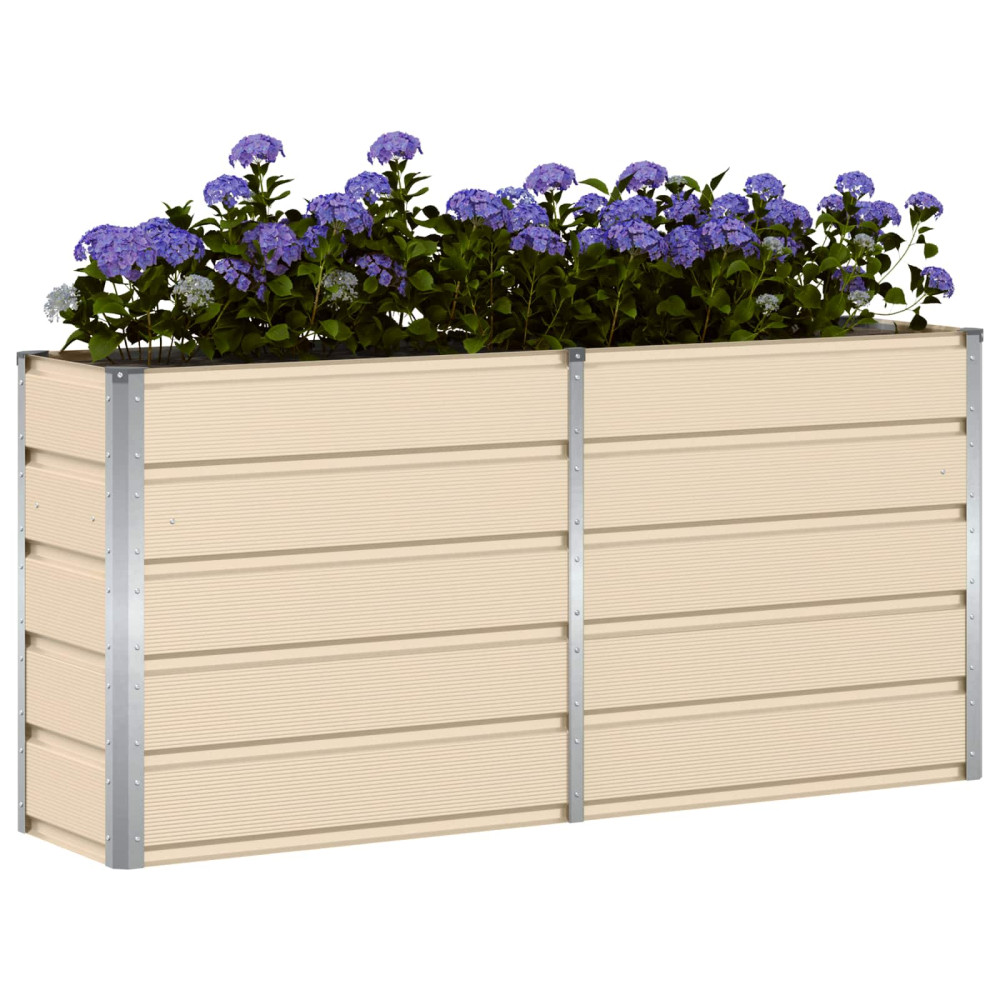 Produktbild för Planteringskärl Elfenben 160 x 40 x 75 cm Stål
