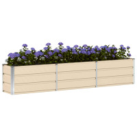 Produktbild för Planteringskärl Elfenben 240 x 40 x 45 cm Stål