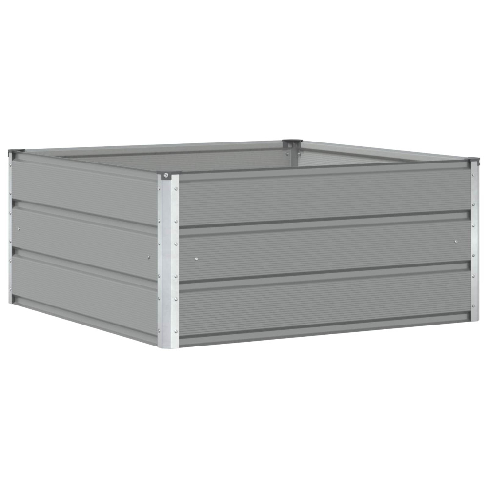 Produktbild för Planteringskärl Ljusgrå 100 x 100 x 45 cm Stål