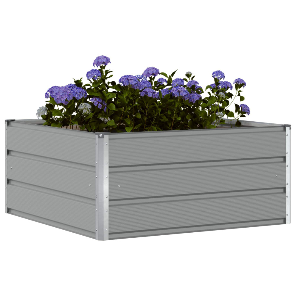Produktbild för Planteringskärl Ljusgrå 100 x 100 x 45 cm Stål