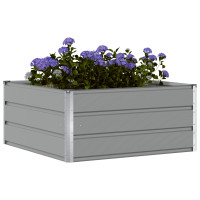Produktbild för Planteringskärl Ljusgrå 100 x 100 x 45 cm Stål