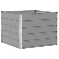 Produktbild för Planteringskärl Ljusgrå 100 x 100 x 75 cm Stål