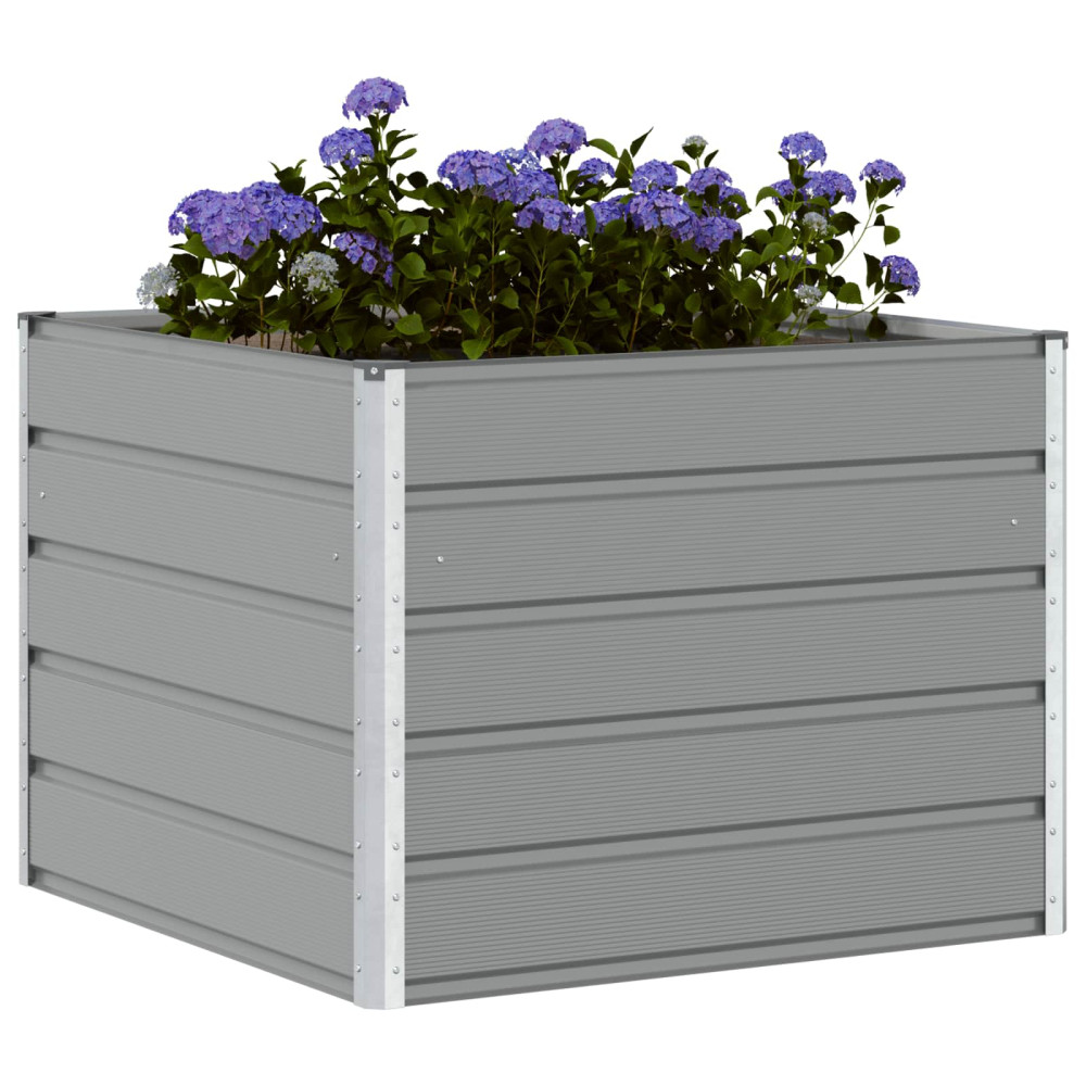 Produktbild för Planteringskärl Ljusgrå 100 x 100 x 75 cm Stål