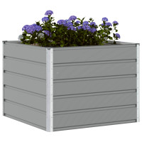 Produktbild för Planteringskärl Ljusgrå 100 x 100 x 75 cm Stål