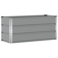 Produktbild för Planteringskärl Ljusgrå 100 x 40 x 45 cm Stål